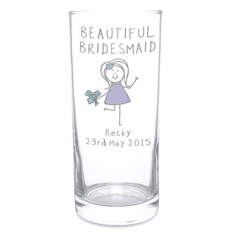 Personalised Purple Ronnie Female Wedding Hi Ball Glass Extra Image 1